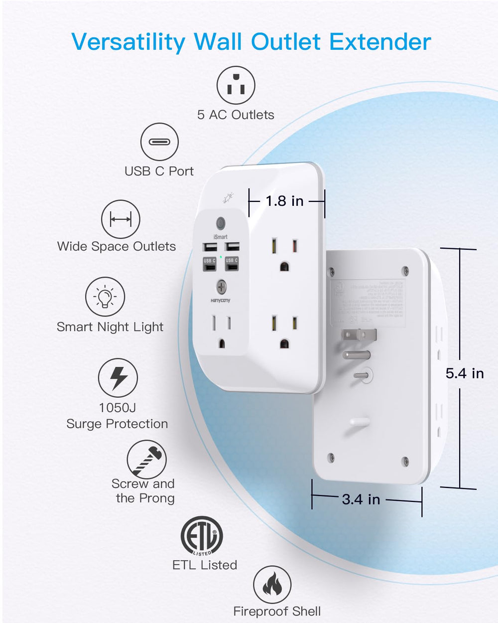 HANYCONY safety features guard against overload and short circuits