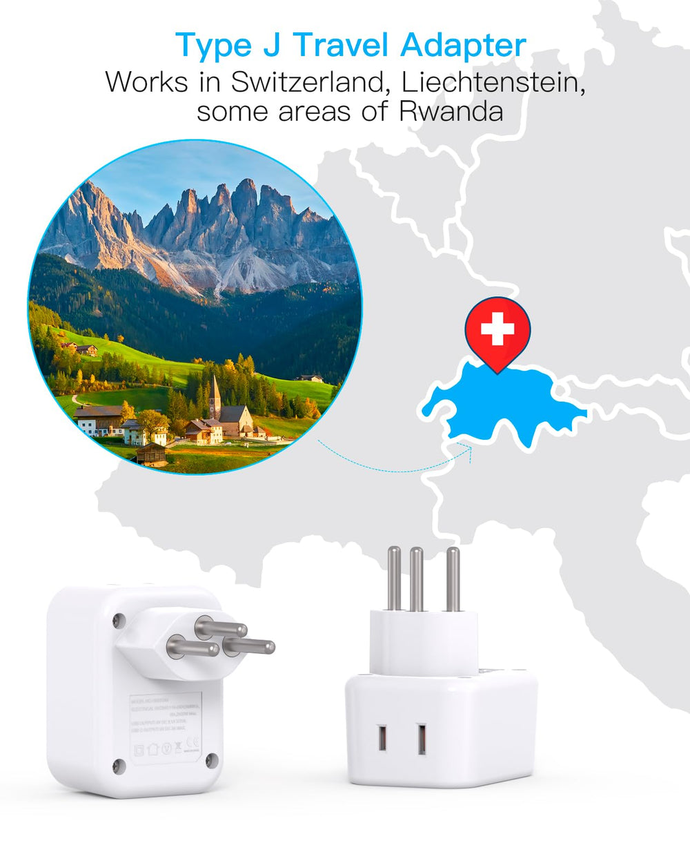 HANYCONY travel adapter with USB-C ports enabling fast charging on Brazil trips.