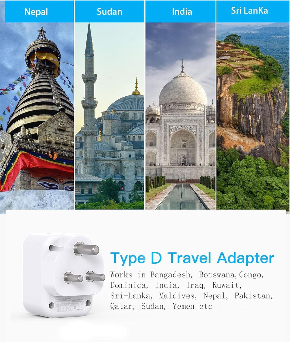 HANYCONY adapter showing two outlets and multiple USB ports for simultaneous charging.