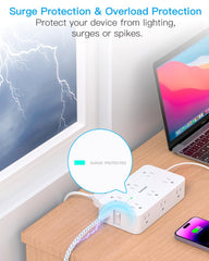 HANYCONY wide-spaced outlets prevent big adapters blocking.
