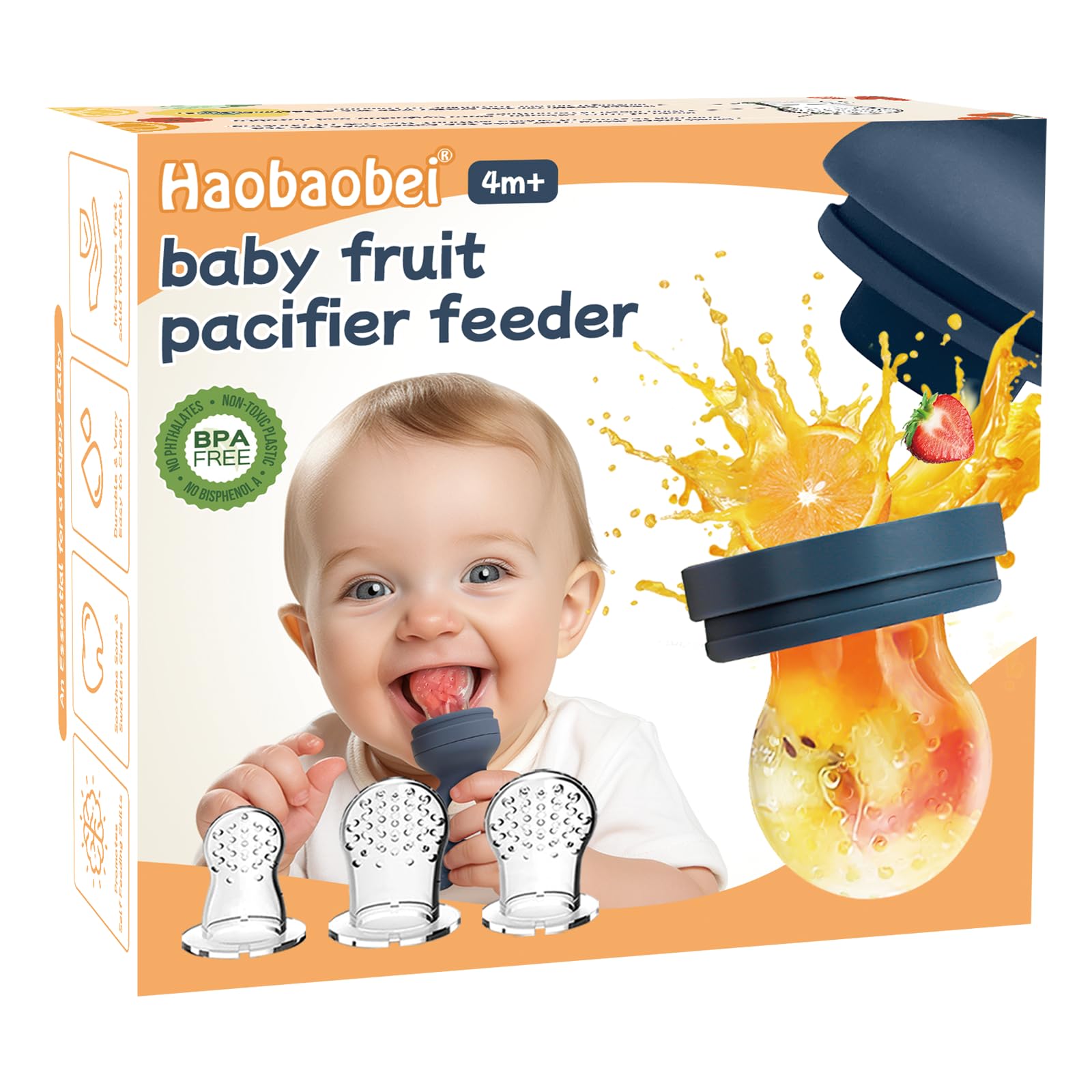 HAOBAOBEI compact 2-in-1 feeder supports independent eating.