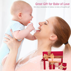 HAOBAOBEI ergonomic easy-grip handle supports small hands during feeding.