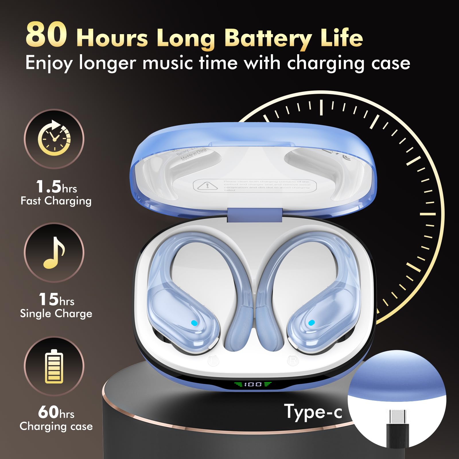 HAOYUYAN BX17 case LED display for real-time battery status