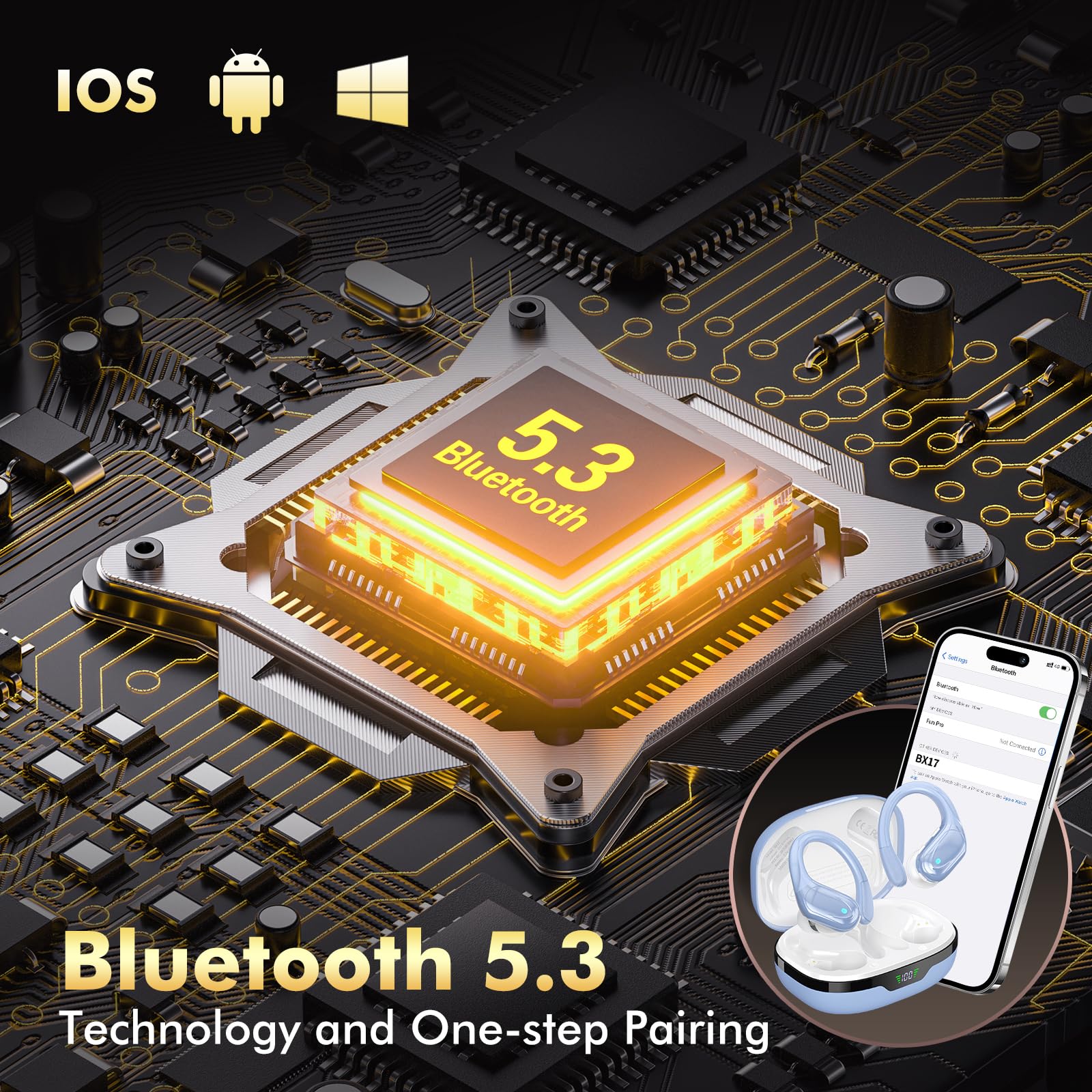 HAOYUYAN BX17 IPX7 waterproof design withstands sweat and rain