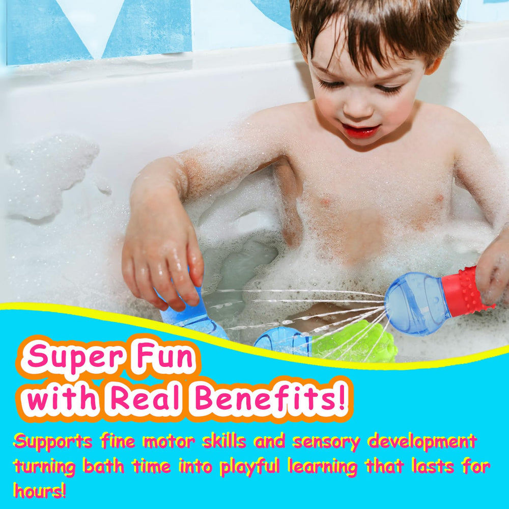 HAPATOYS textured bulb bath toy showing three textures for tactile exploration