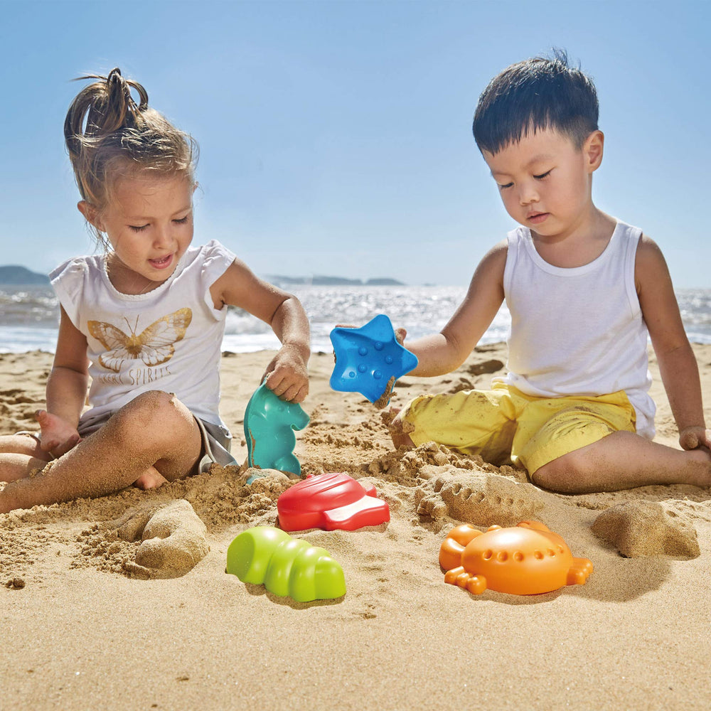 Mesh bag helps organize and transport beach toys