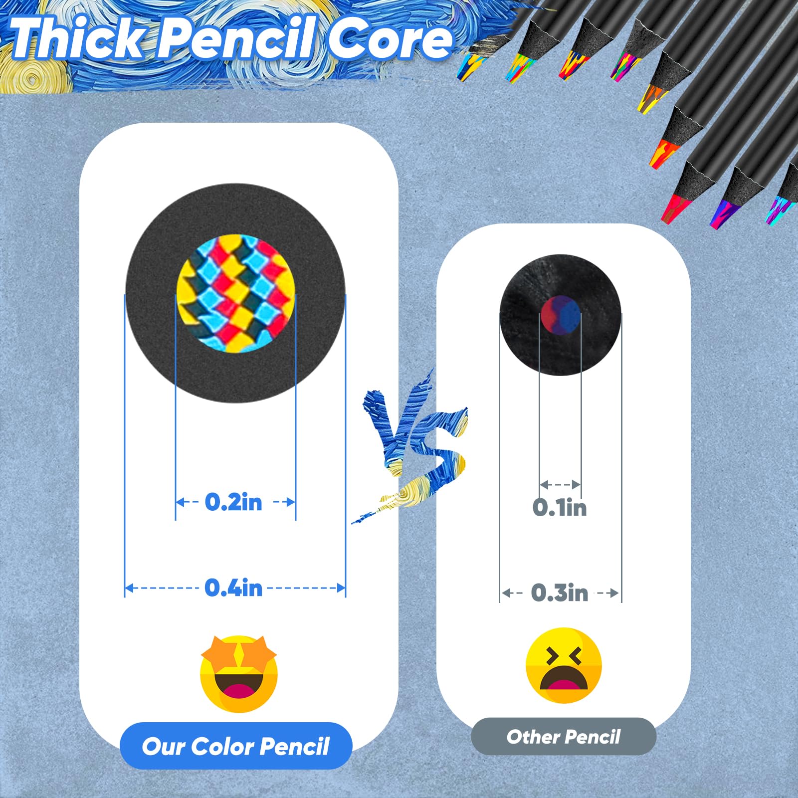 Hapikalor pencils with a 0.39-inch shaft for a comfortable grip.