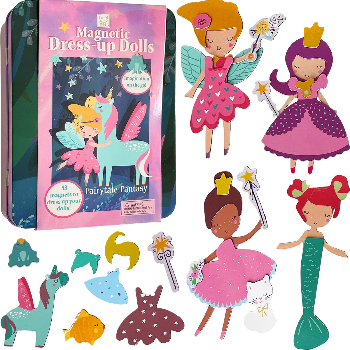 Hapinest fairytale magnetic dress-up dolls with mix-and-match outfits for creative play