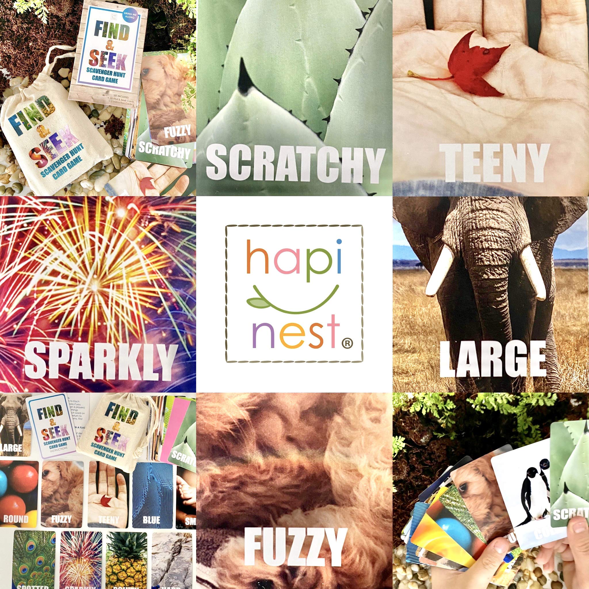 Close-up of Hapinest Find and Seek card art detail inviting visual spotting.