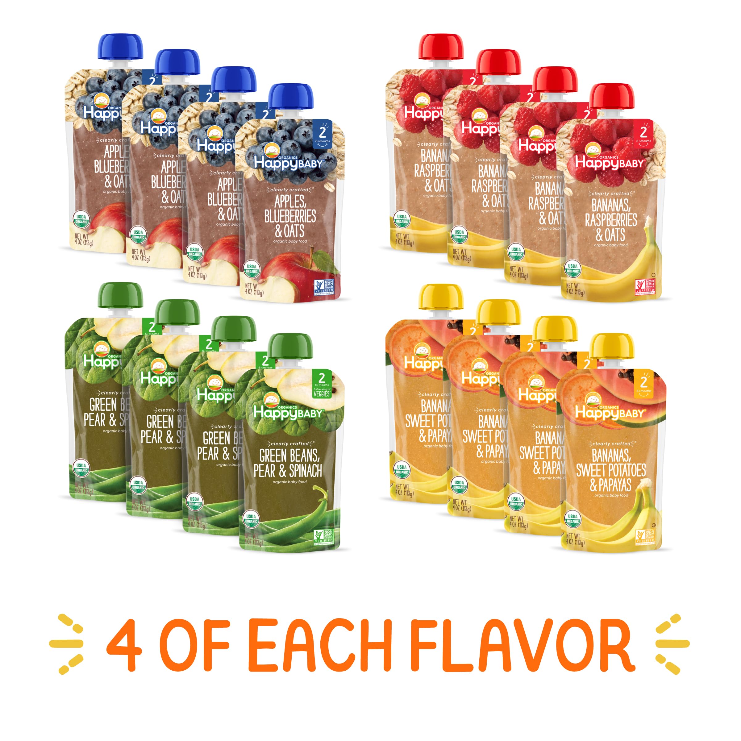 Happy Baby Organics fruit puree swirl highlights natural flavors for babies