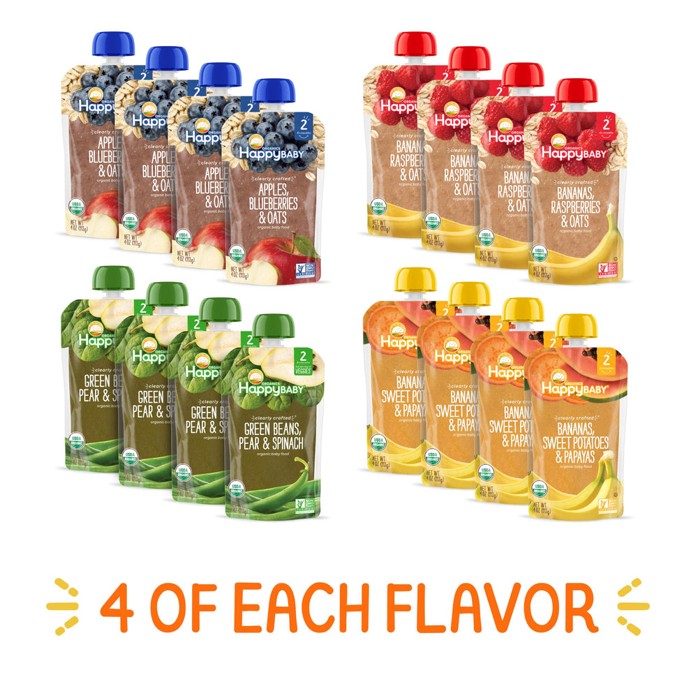 Happy Baby Organics fruit puree swirl highlights natural flavors for babies