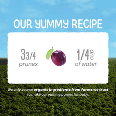 Happy Baby Organics transparent packaging reveals vibrant ingredients.