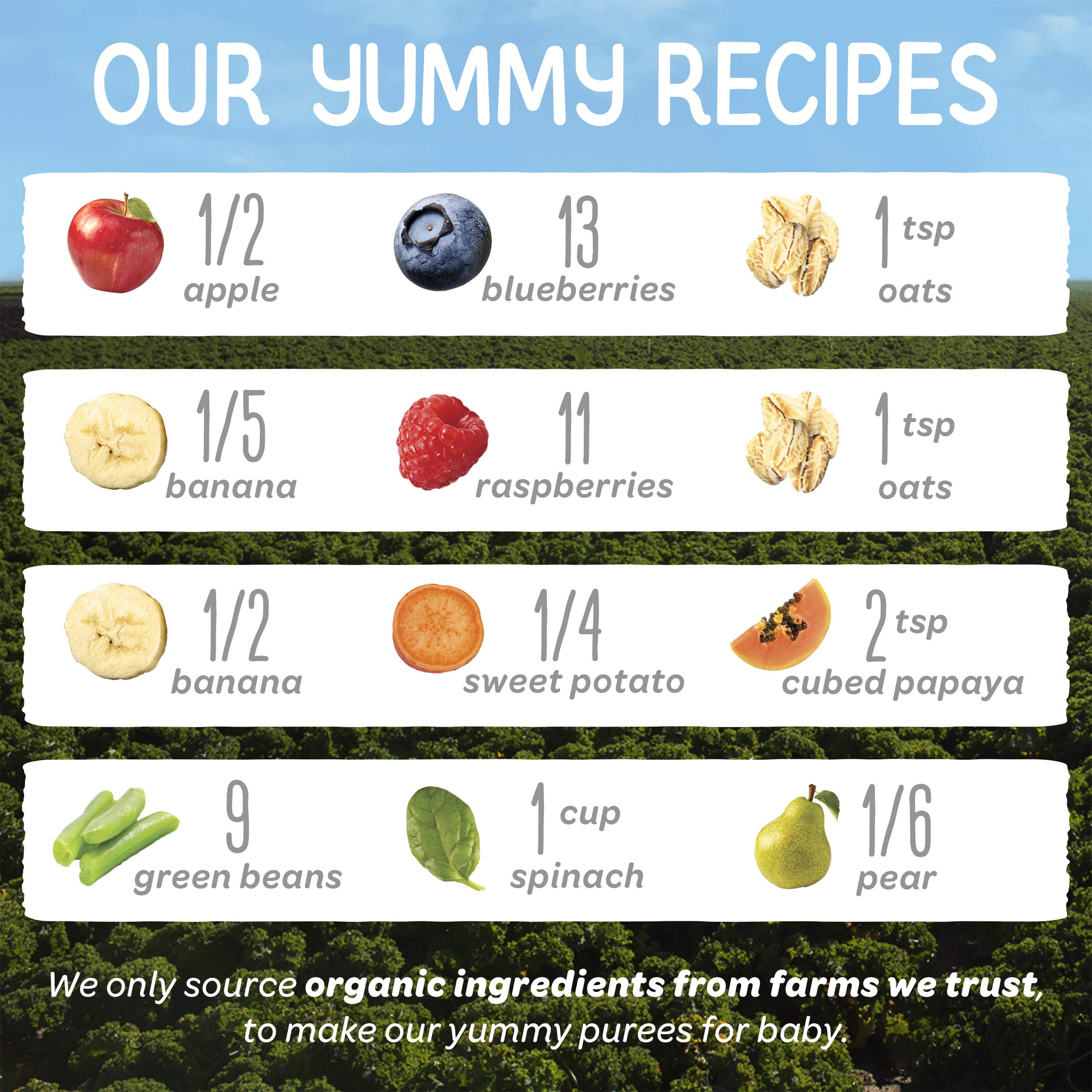 Happy Baby Organics variety pack 16-pack offers flavor options for feeding