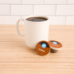 Happy Belly Colombian pods release rich aroma for a comforting cup.