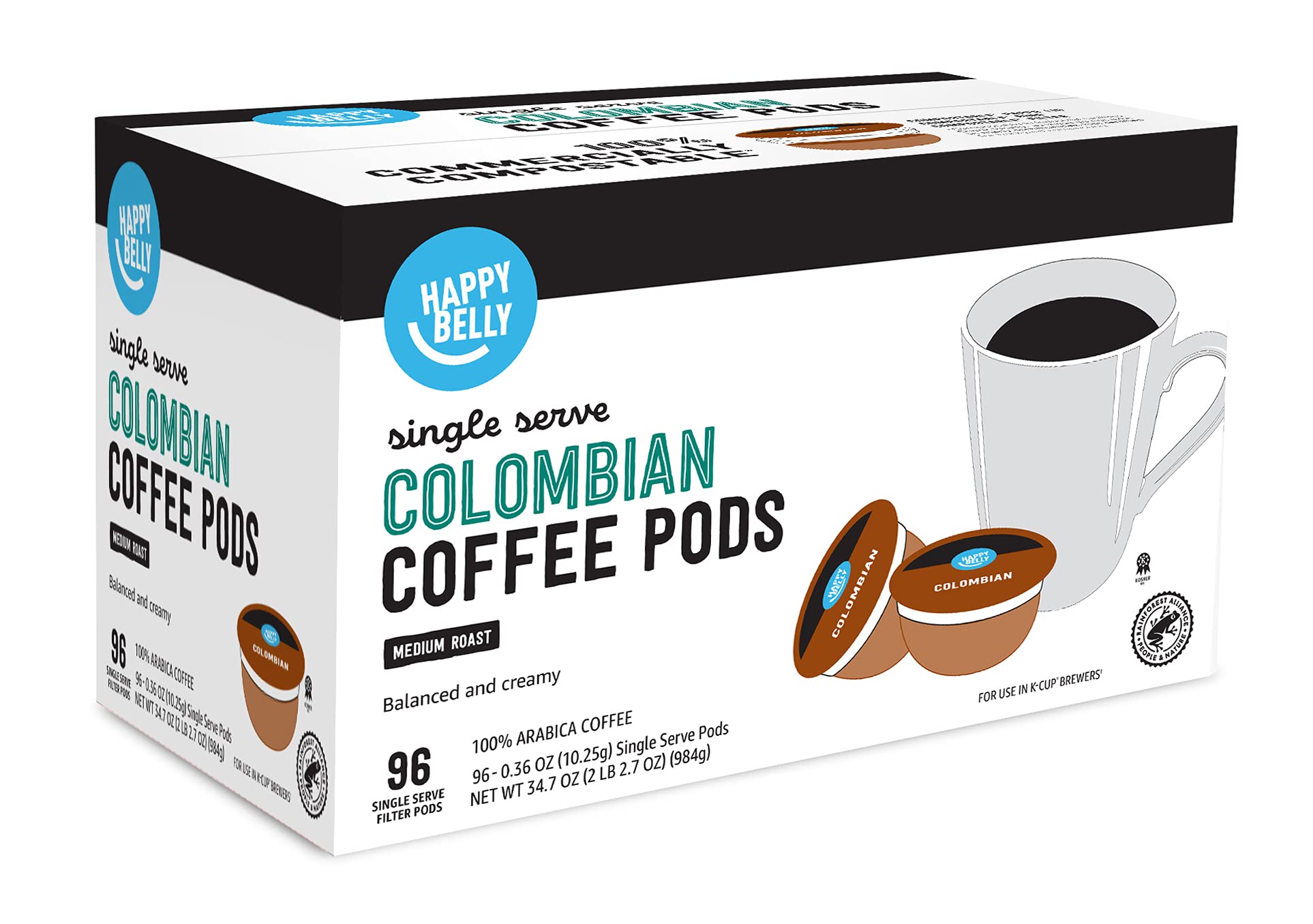 Compostable pod design by Happy Belly supports eco-friendly routines.