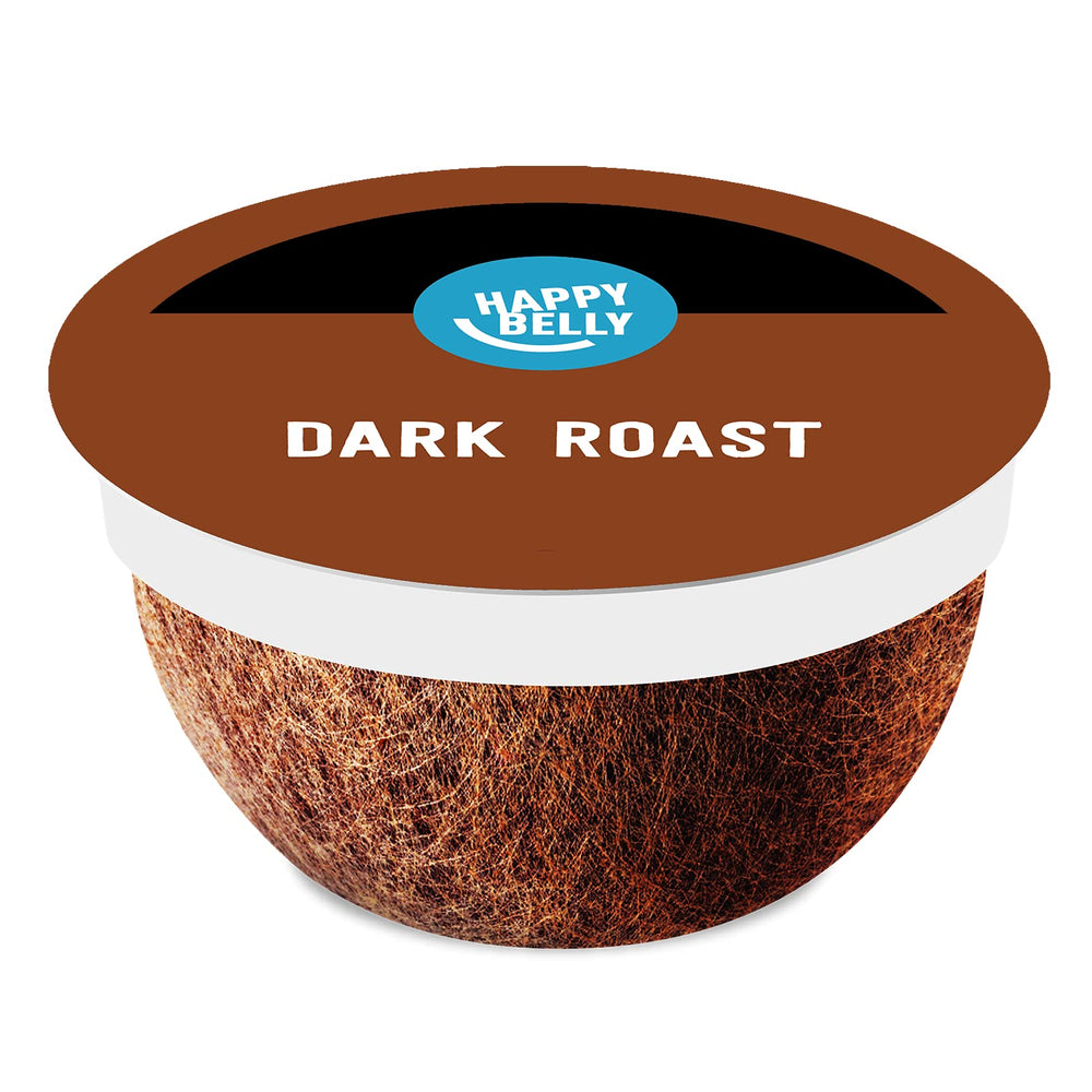 Happy Belly Dark Roast pods box of 96 for quick single-serve mornings.