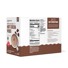 Happy Belly hot cocoa pods cups ready-to-brew for creamy milk chocolate flavor