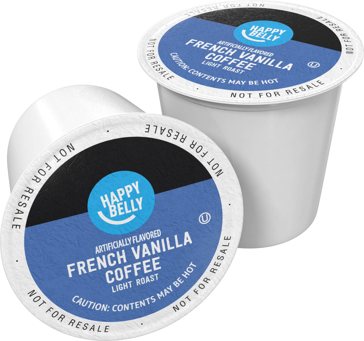 Happy Belly light roast coffee pods – vanilla aroma for morning ritual.