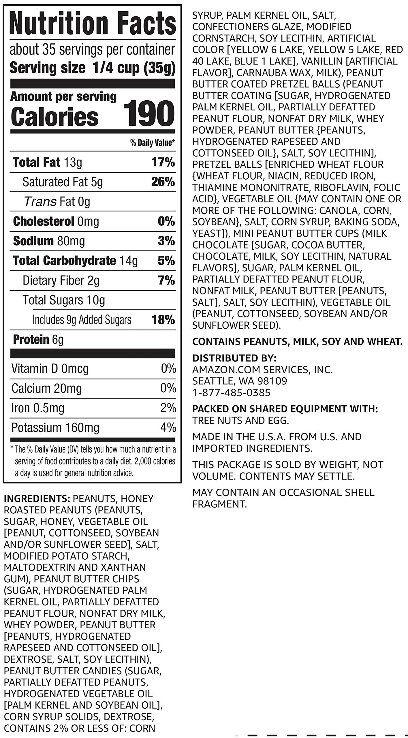 Close-up of trail mix ingredients showing variety and PB-forward flavors.