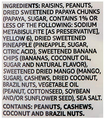Happy Belly Tropical Trail Mix bag open showing resealable design.