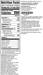 Close-up of mixed nuts and dried fruit in Happy Belly Tropical Trail Mix, on-the-go.
