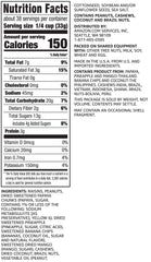 Happy Belly Tropical Trail Mix ingredients closeup featuring pineapple, mango, and raisins.