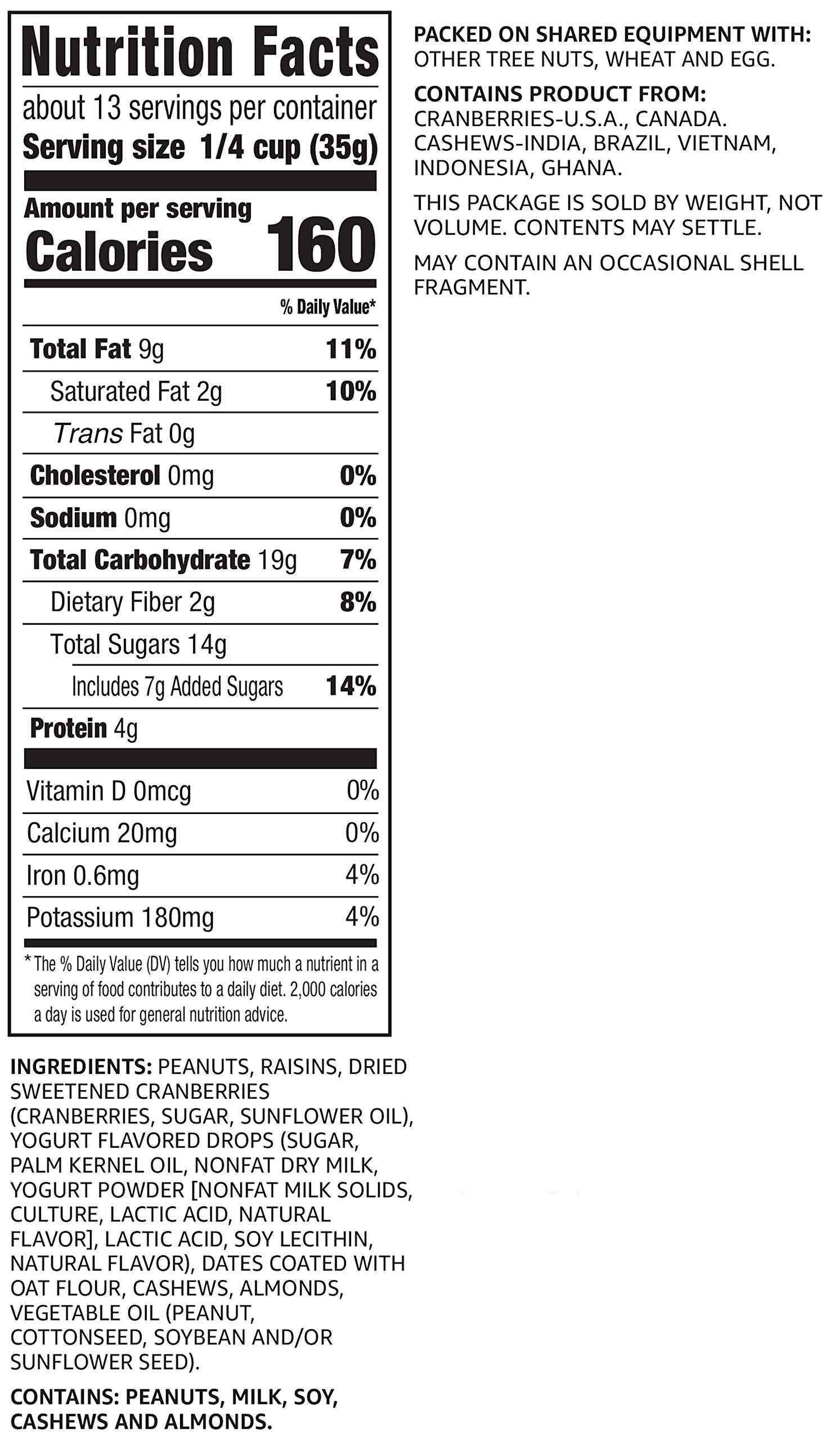 Happy Belly Yogurt Trail Mix with nuts and dried fruit for crunchy chewy texture