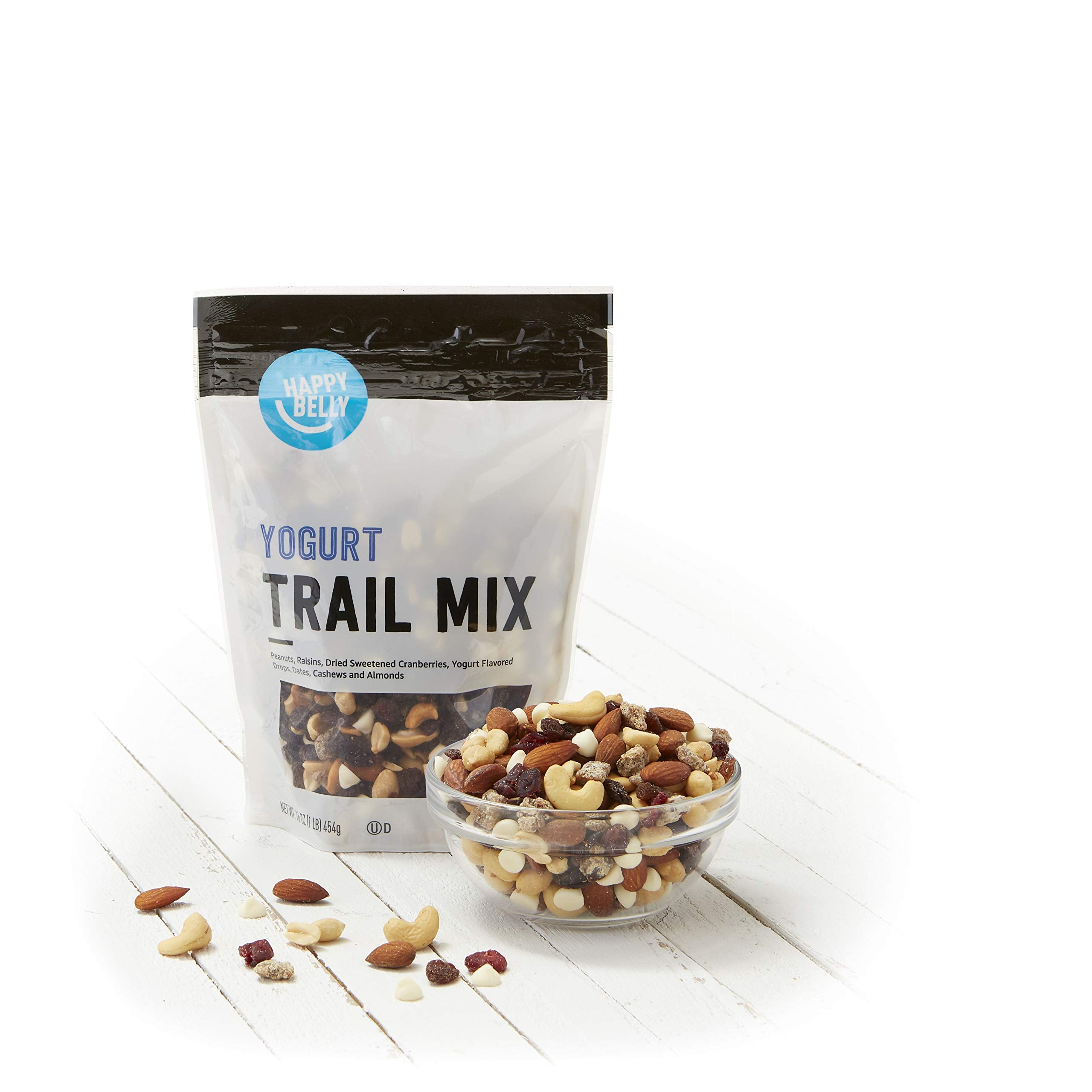 Sea salt crystals on Happy Belly Yogurt Trail Mix for balanced flavor