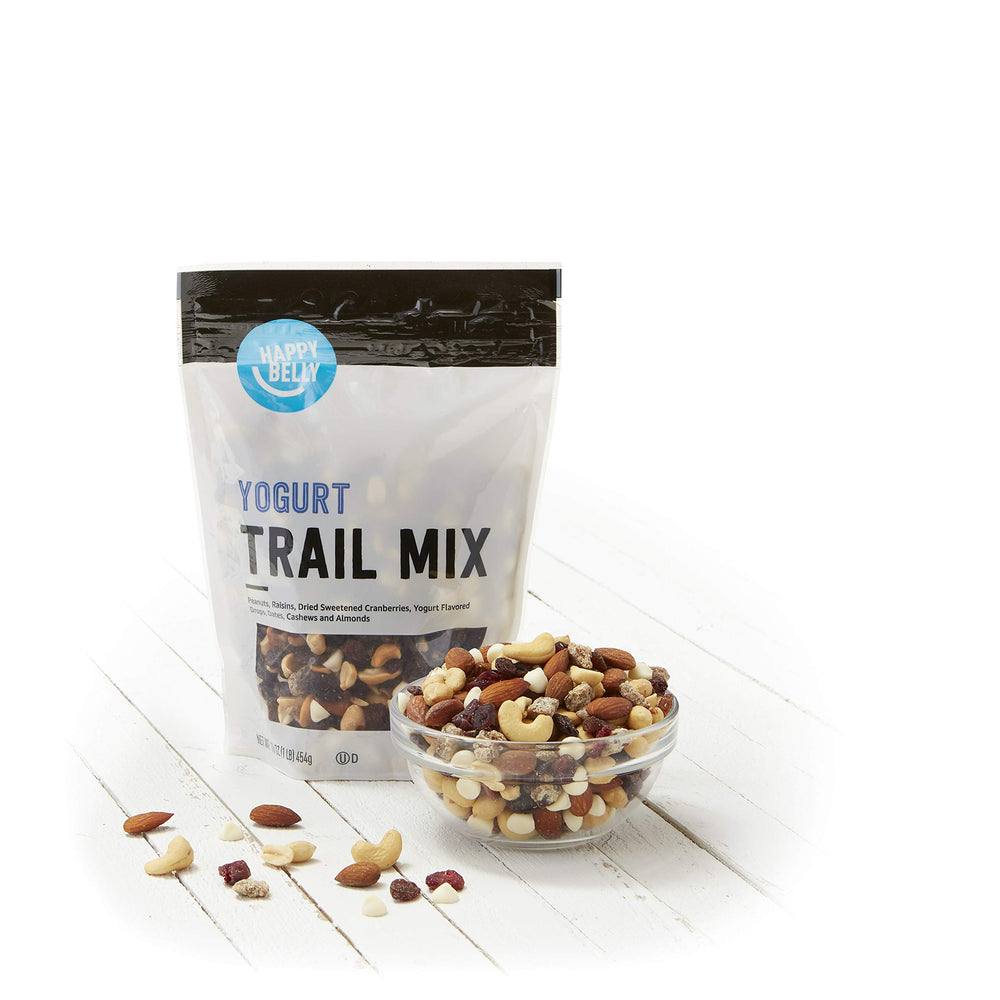 Sea salt crystals on Happy Belly Yogurt Trail Mix for balanced flavor