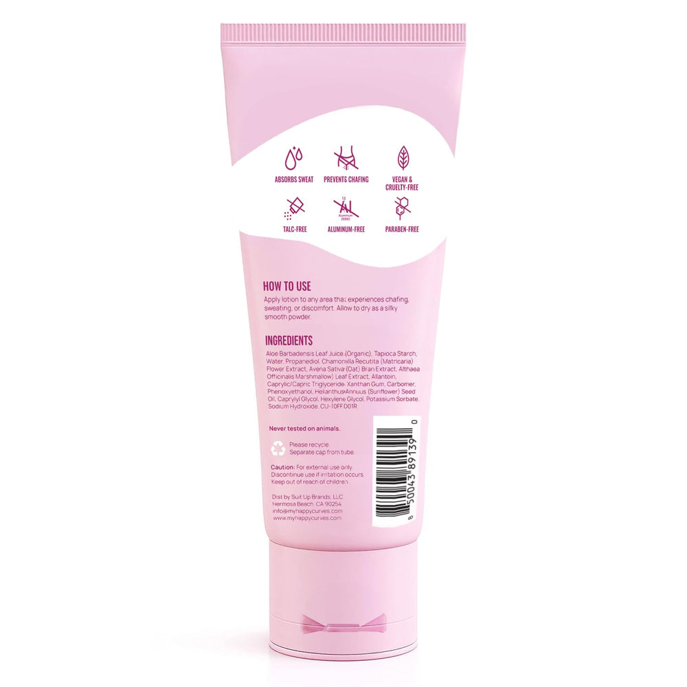 Happy Curves 2.25 oz bottle fits gym bags and trips