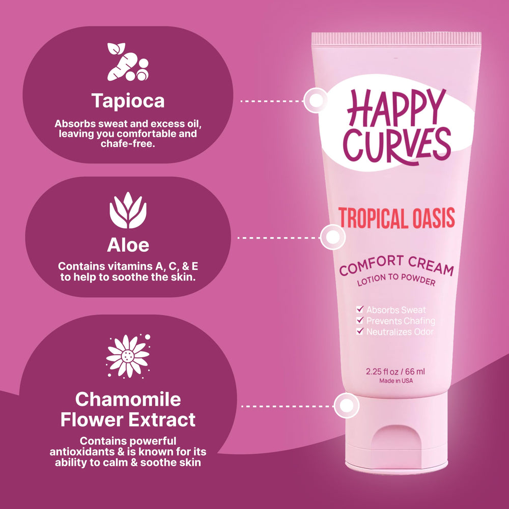 Happy Curves tropical oasis scent evokes fresh mood