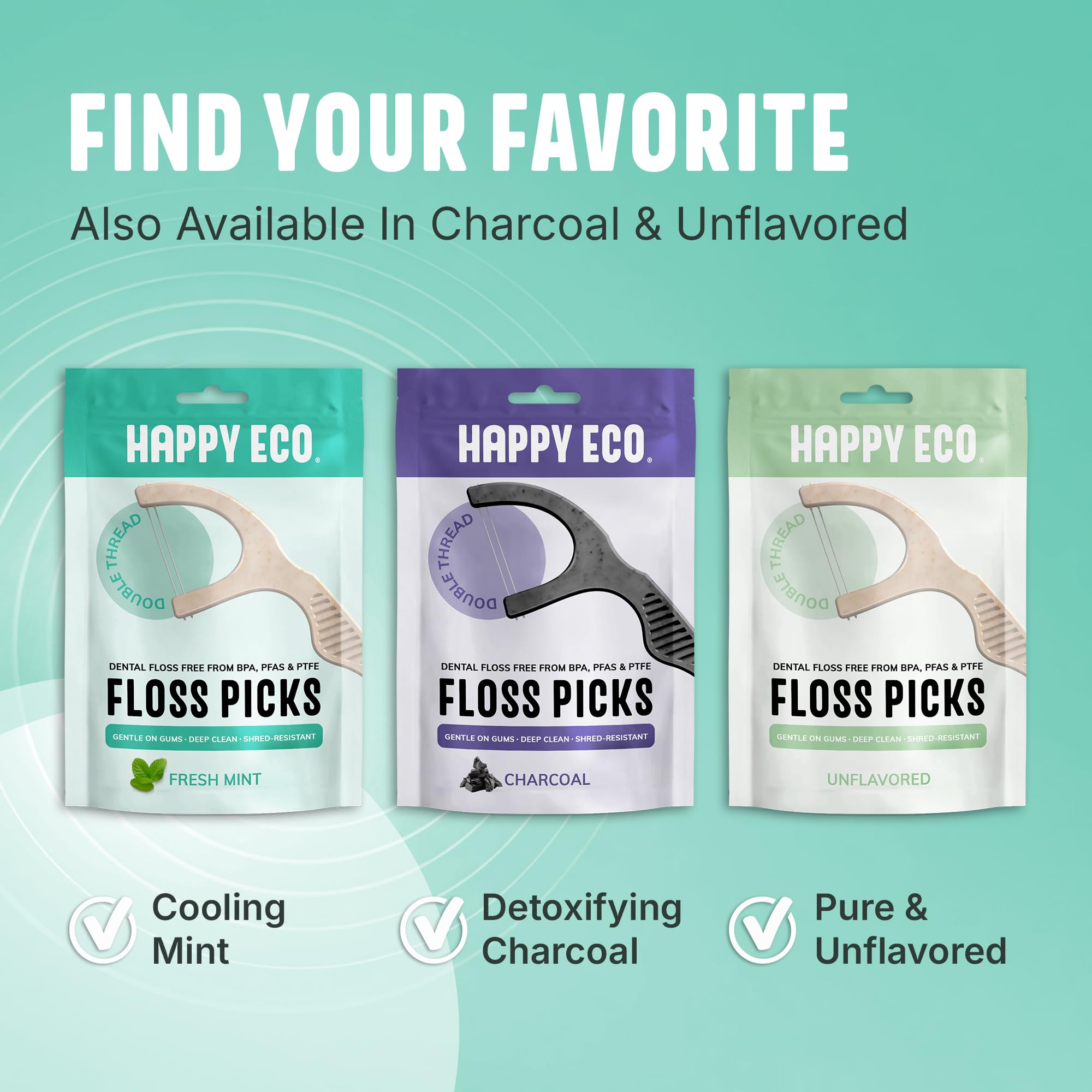 Happy Eco kid-friendly floss picks gentle enough for kids