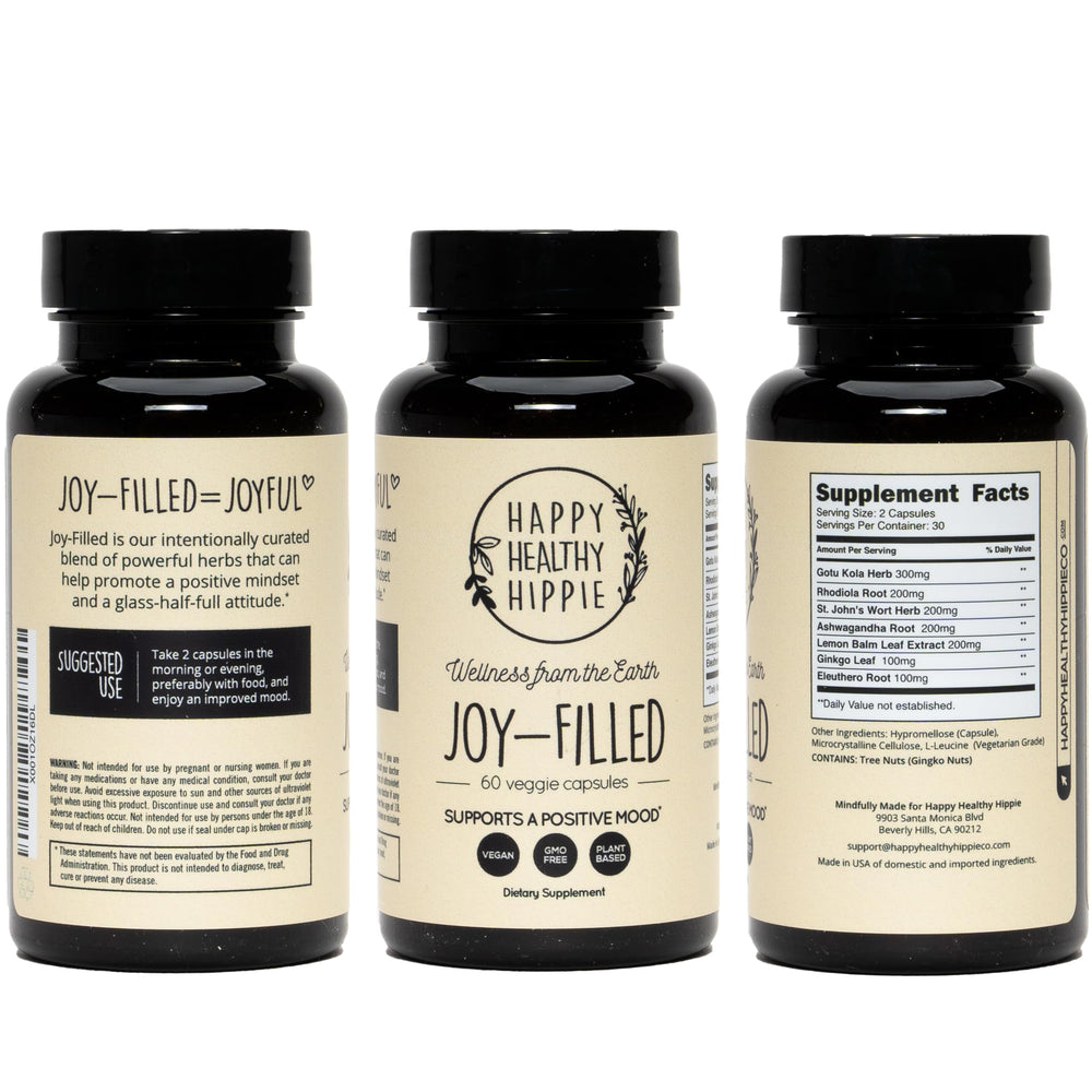 Happy Healthy Hippie Joy-Filled mood landing shot invites daily use.