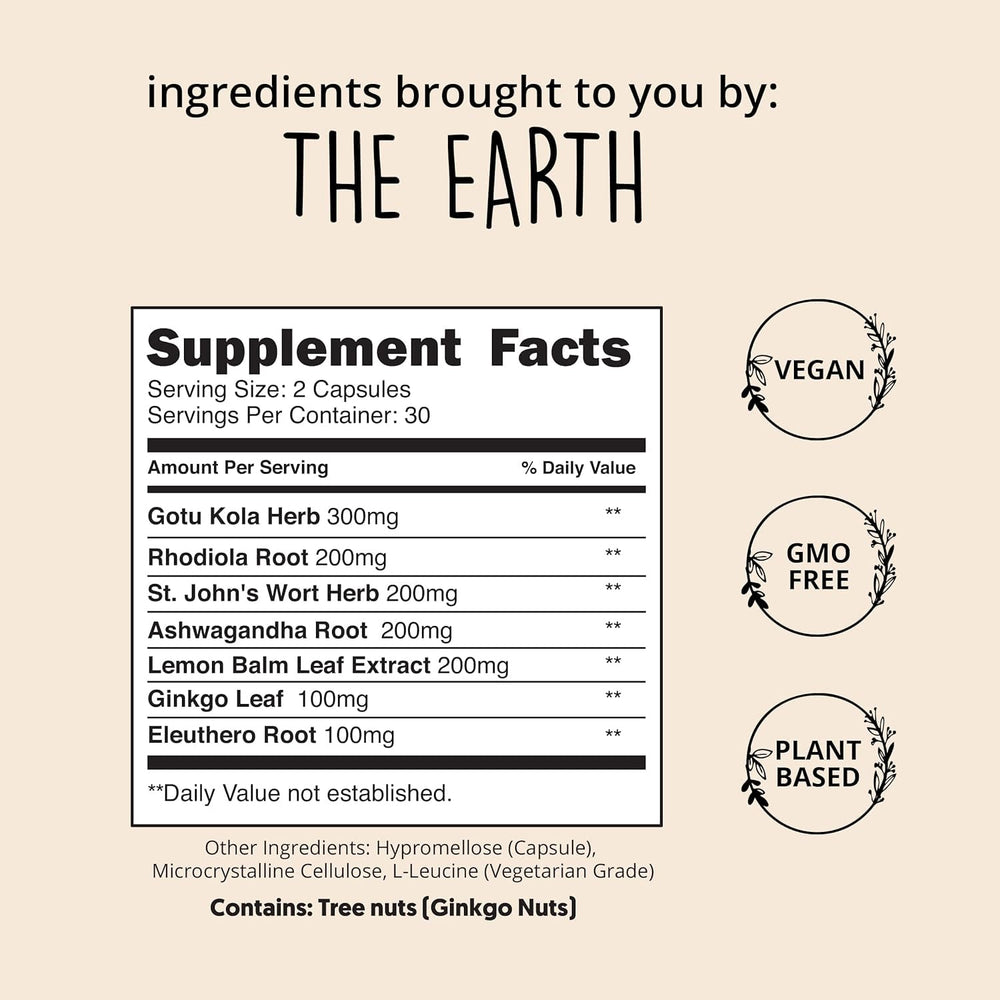 Happy Healthy Hippie Joy-Filled mood packaging front emphasizes vegan, plant-based ingredients.
