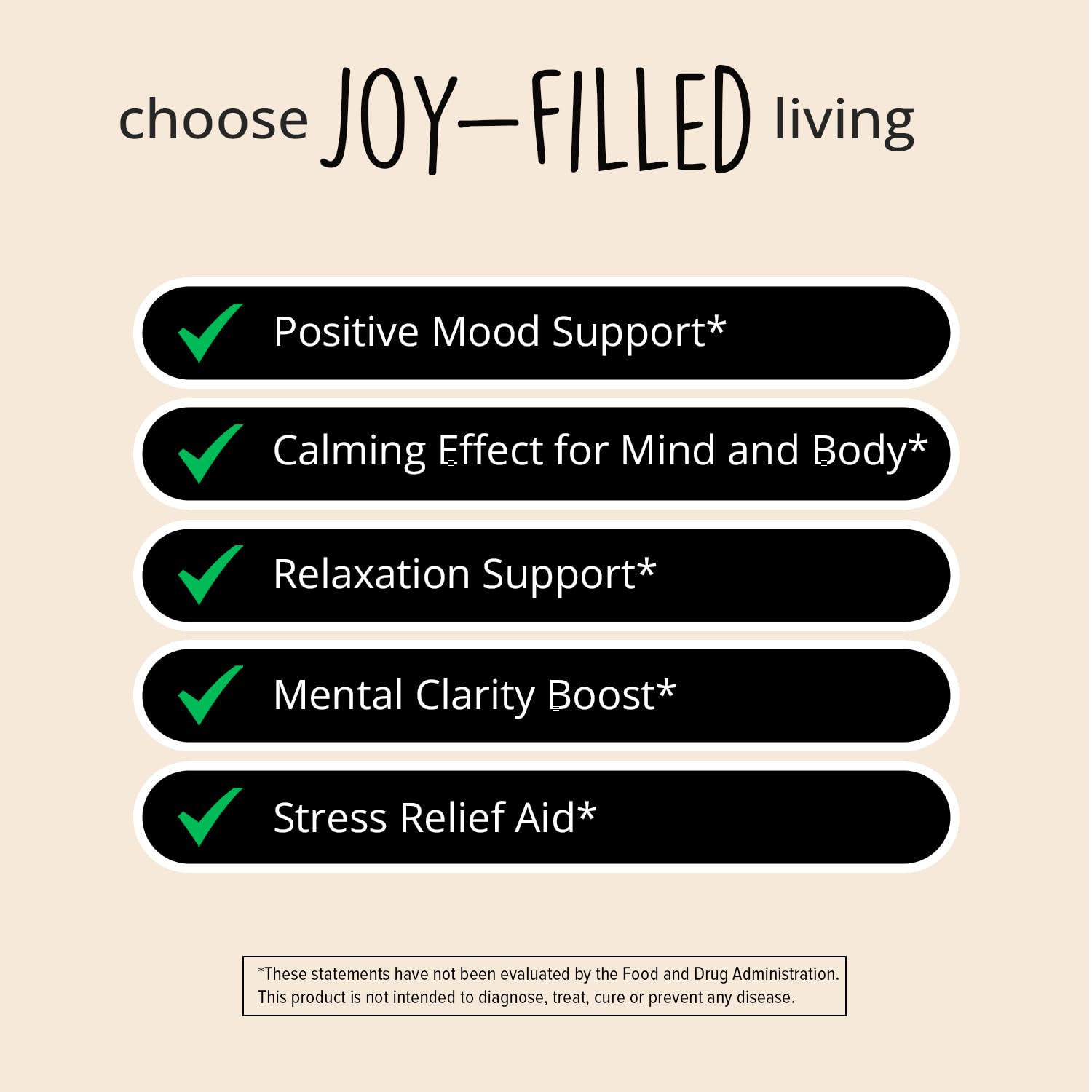 Happy Healthy Hippie Joy-Filled mood pill dispensing image highlights natural adaptogens.