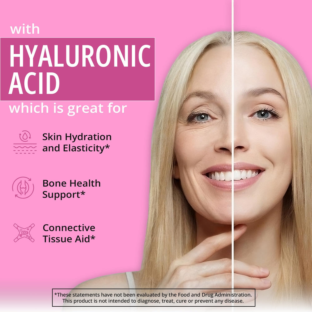 Happy Healthy Hippie vegan collagen builder tablets closeup shows plant-based formula.