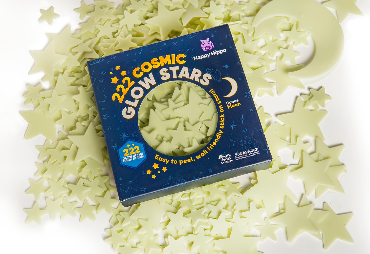 Happy Hippo glow stars kit creates magical ceiling decor for kids.