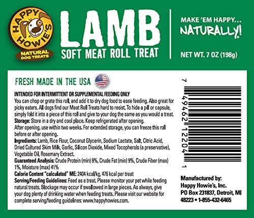 Happy Howie's Soft Meat Roll Treat offers beef, lamb, and turkey flavor variety