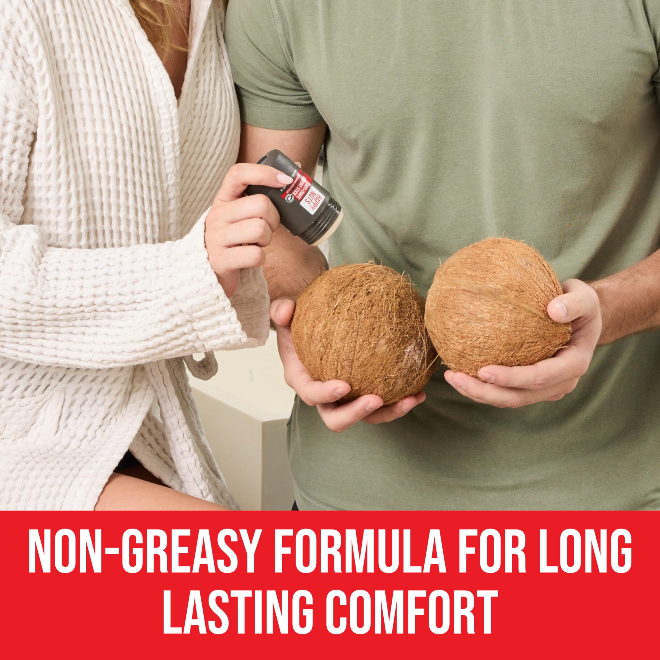 Happy Nuts Anti-Chafe Stick groin area shields sensitive skin during sports.