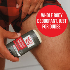 Happy Nuts deodorant bottle with easy pump for quick daily use.