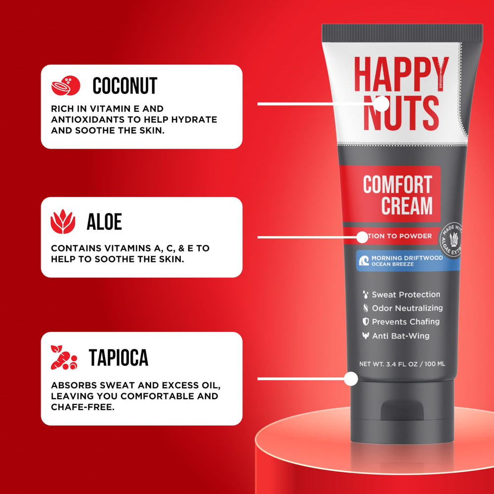 Happy Nuts sandalwood aroma offers a clean, masculine scent note.