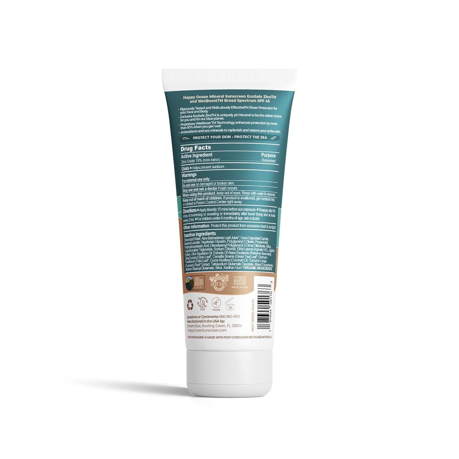 Happy Ocean faces and bodies coverage in one bottle for beach and hiking days.