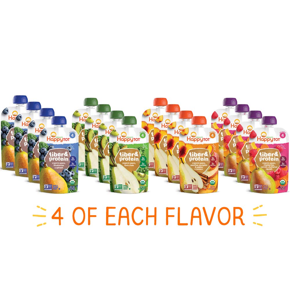 Happy Tot gluten-free pouches offer a plant-based toddler snack.