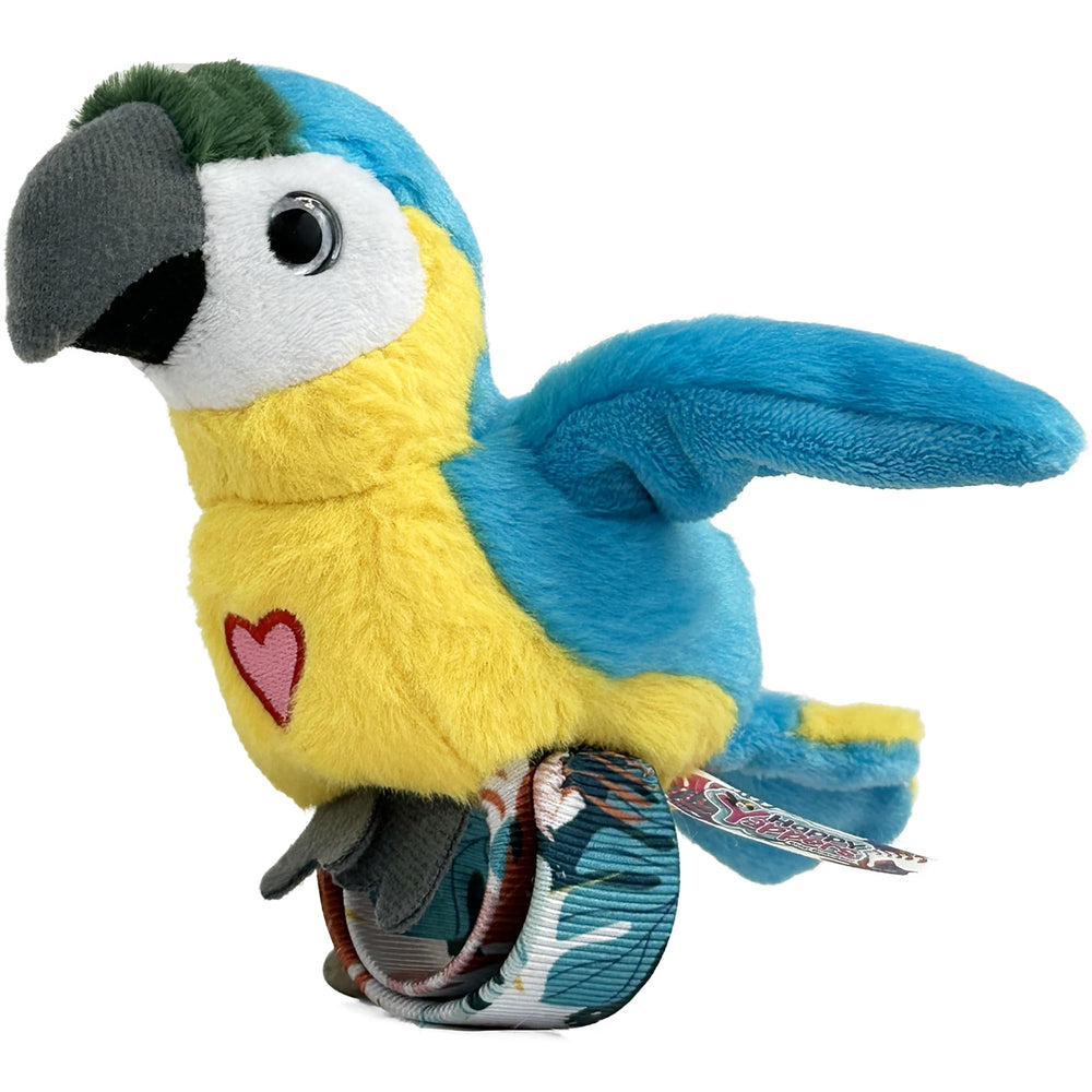 Happy Yappers packaging highlights two birds and easy setup.