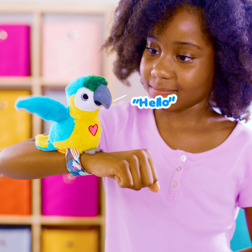 Happy Yappers slap bracelet on wrist enables portable, hands-free fun.