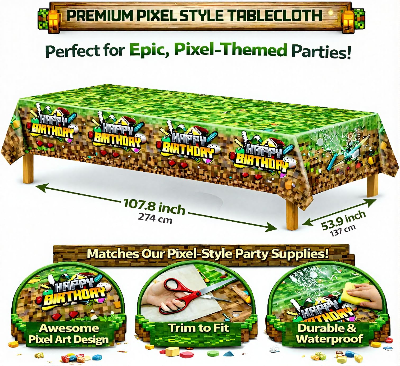 HappySet Pixel decor pack creates a cohesive gaming vibe.