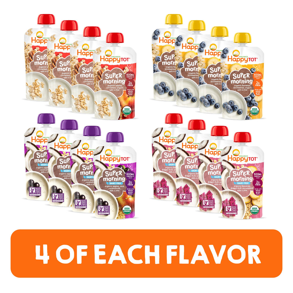 HAPPYTOT gluten-free baby food pouch with coconut milk as a dairy option