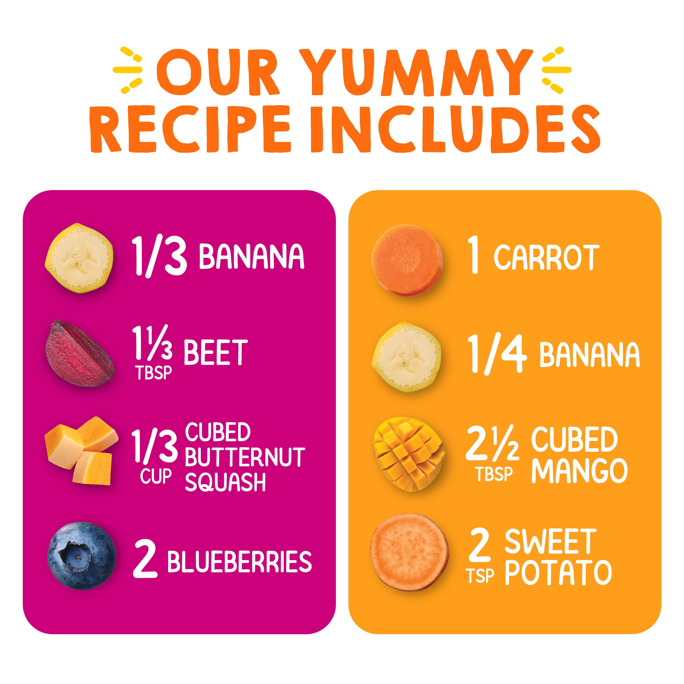 HAPPYTOT Organics Stage 4 label shows organic, non-GMO ingredients for picky eaters.