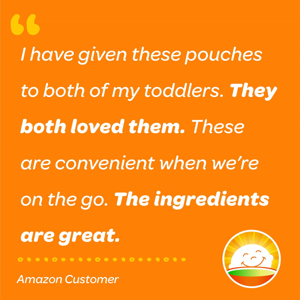 HAPPYTOT yogurt-based pouch close-up; creamy texture for little eaters.
