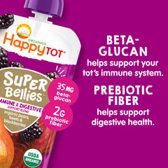 HAPPYTOT Organics Stage 4 16-pack pouch emphasizes gluten-free vegan snack options.